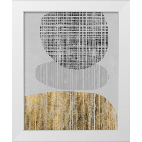 Gilded Shapes II White Modern Wood Framed Art Print by Goldberger, Jennifer