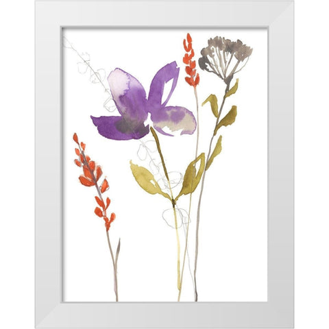Ultraviolet Bouquet II White Modern Wood Framed Art Print by Goldberger, Jennifer