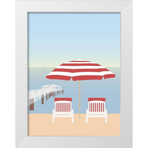 Lido di Camaiore I White Modern Wood Framed Art Print by Soerensen, Gurli