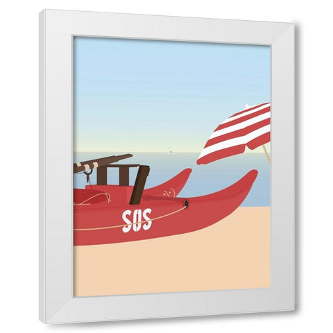 Lido di Camaiore II White Modern Wood Framed Art Print by Soerensen, Gurli