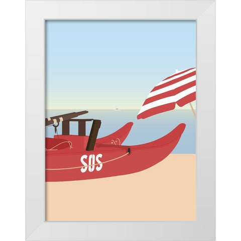 Lido di Camaiore II White Modern Wood Framed Art Print by Soerensen, Gurli