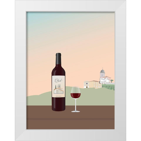 Tuscan Wine I White Modern Wood Framed Art Print by Soerensen, Gurli