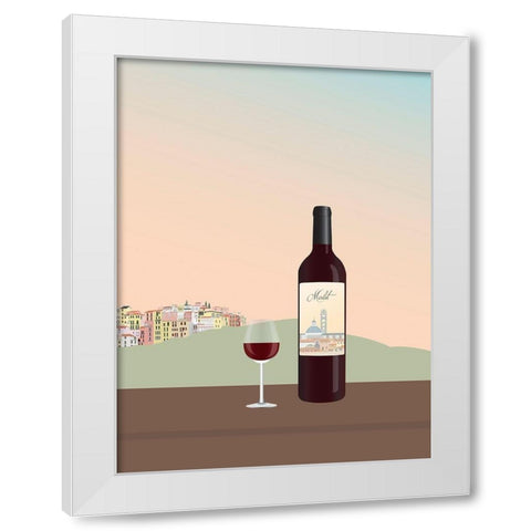 Tuscan Wine II White Modern Wood Framed Art Print by Soerensen, Gurli