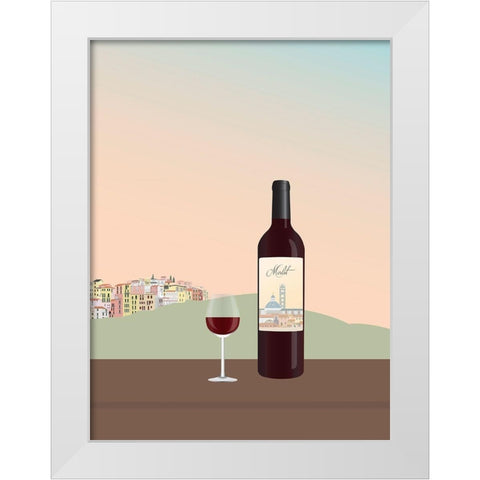 Tuscan Wine II White Modern Wood Framed Art Print by Soerensen, Gurli