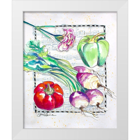 Kitchen Veggies I White Modern Wood Framed Art Print by St. Hilaire, Elizabeth