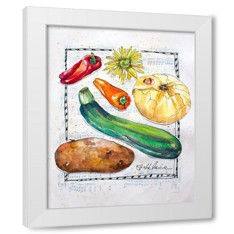 Kitchen Veggies II White Modern Wood Framed Art Print by St. Hilaire, Elizabeth