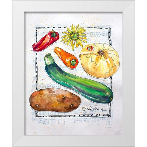 Kitchen Veggies II White Modern Wood Framed Art Print by St. Hilaire, Elizabeth