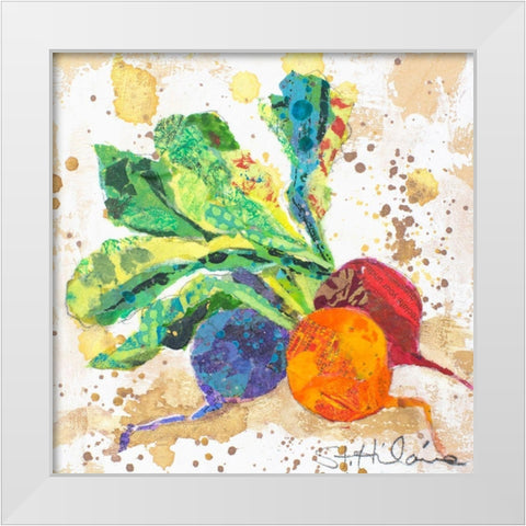 Veggie Splash I White Modern Wood Framed Art Print by St. Hilaire, Elizabeth