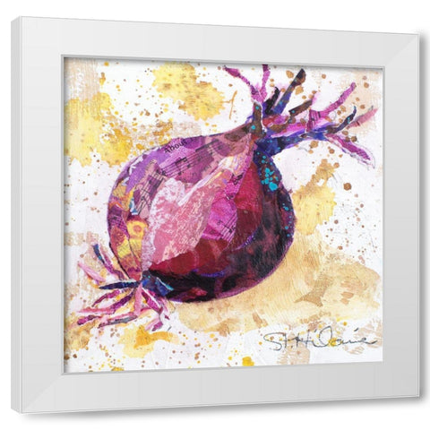 Veggie Splash II White Modern Wood Framed Art Print by St. Hilaire, Elizabeth