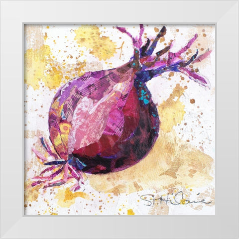 Veggie Splash II White Modern Wood Framed Art Print by St. Hilaire, Elizabeth