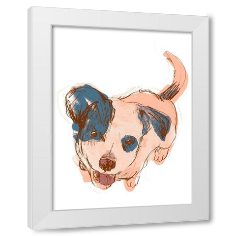 Dog Portrait--Maisie White Modern Wood Framed Art Print by Vess, June Erica