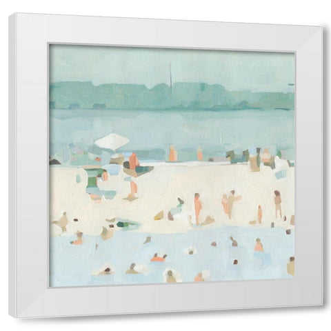 Sea Glass Sandbar I White Modern Wood Framed Art Print by Scarvey, Emma