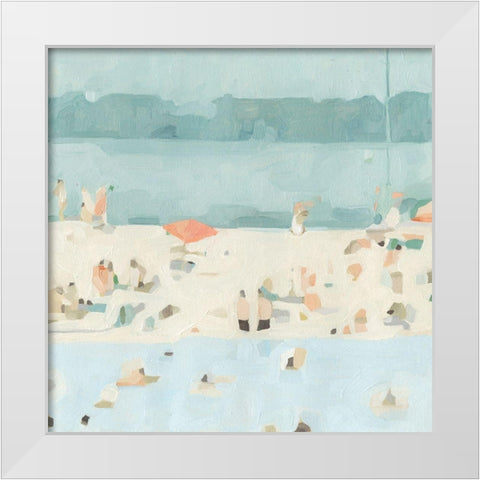 Sea Glass Sandbar II White Modern Wood Framed Art Print by Scarvey, Emma