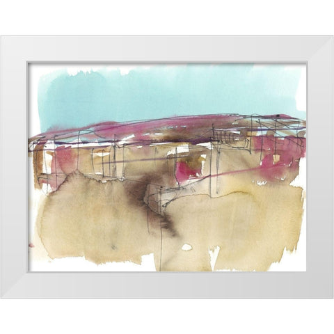 Horizon Schematic I White Modern Wood Framed Art Print by Goldberger, Jennifer