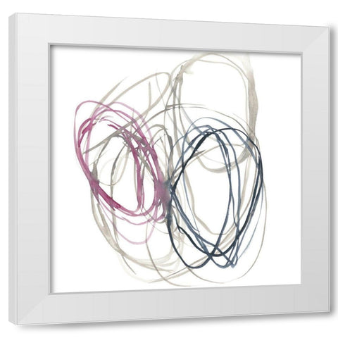 Magenta Rounds I White Modern Wood Framed Art Print by Goldberger, Jennifer