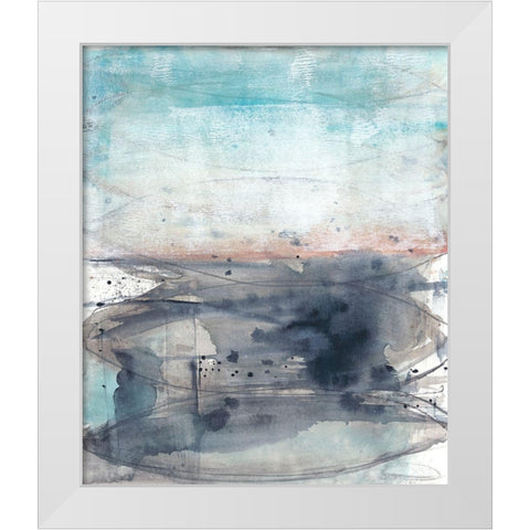 Peach on the Horizon II White Modern Wood Framed Art Print by Goldberger, Jennifer