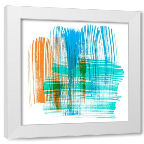 Color Swipe III White Modern Wood Framed Art Print by Chandler, Sharon
