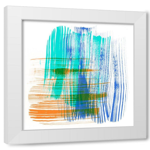 Color Swipe IV White Modern Wood Framed Art Print by Chandler, Sharon