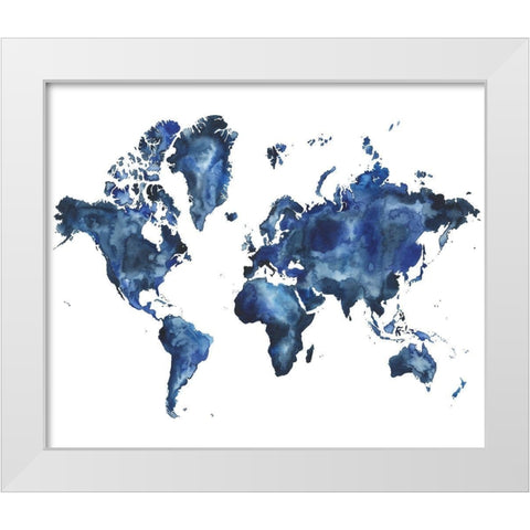 Water World I White Modern Wood Framed Art Print by Popp, Grace