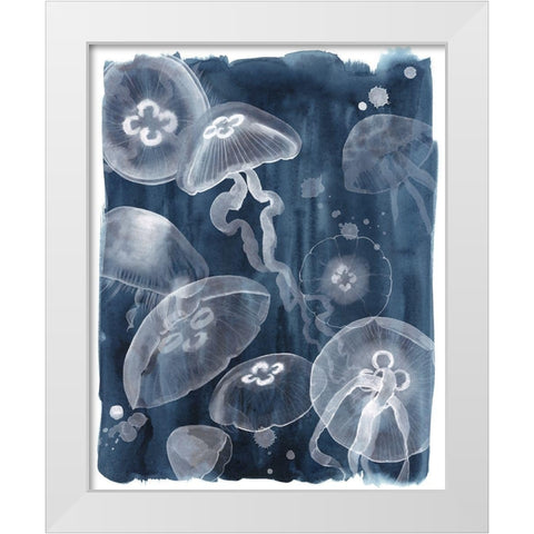 Moon Jellies I White Modern Wood Framed Art Print by Popp, Grace