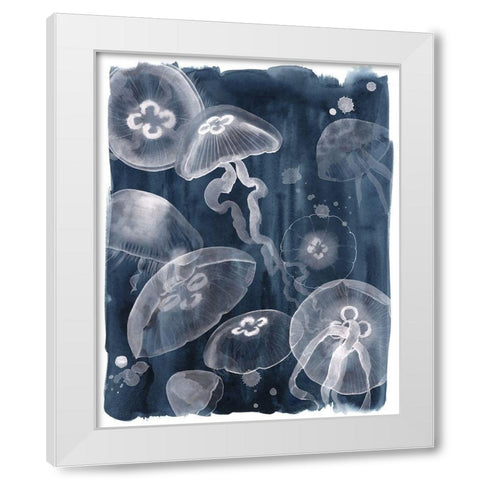 Moon Jellies I White Modern Wood Framed Art Print by Popp, Grace