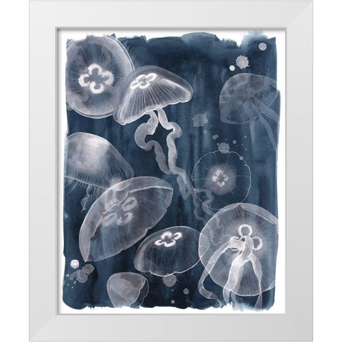 Moon Jellies I White Modern Wood Framed Art Print by Popp, Grace