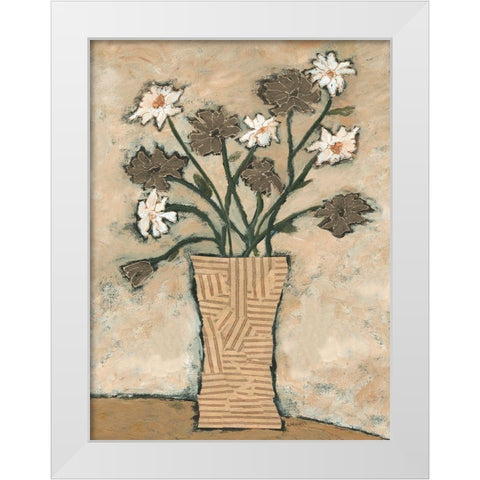 Flowers From B II White Modern Wood Framed Art Print by Bagnato, Judi