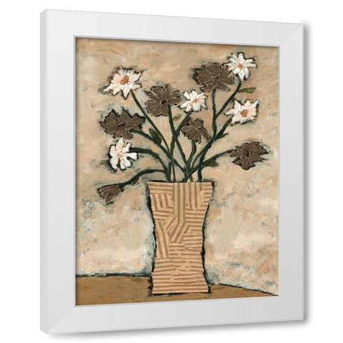 Flowers From B II White Modern Wood Framed Art Print by Bagnato, Judi