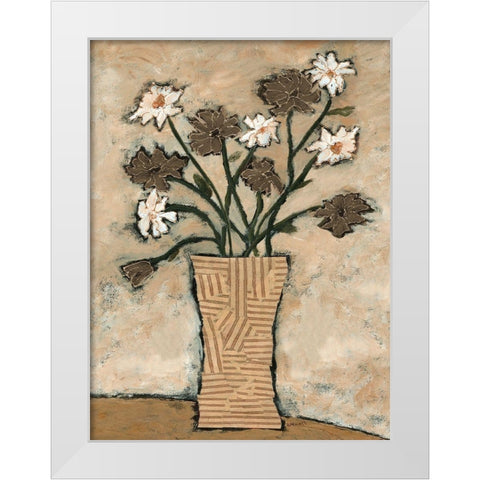 Flowers From B II White Modern Wood Framed Art Print by Bagnato, Judi