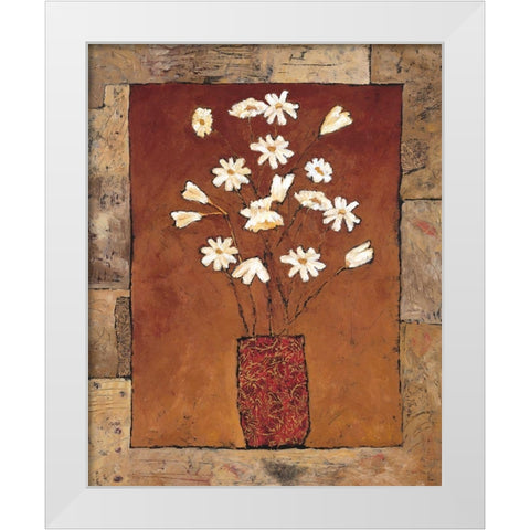 Blooms in Border IV White Modern Wood Framed Art Print by Bagnato, Judi