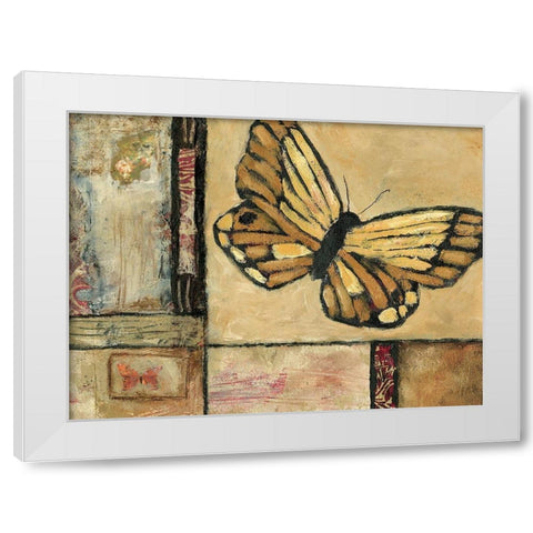 Butterfly in Border II White Modern Wood Framed Art Print by Bagnato, Judi