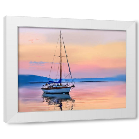 Sailing Portrait I White Modern Wood Framed Art Print by Kalina, Emily