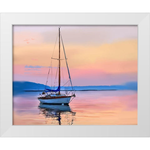 Sailing Portrait I White Modern Wood Framed Art Print by Kalina, Emily