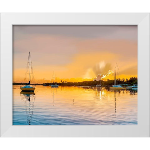 Sailing Portrait II White Modern Wood Framed Art Print by Kalina, Emily
