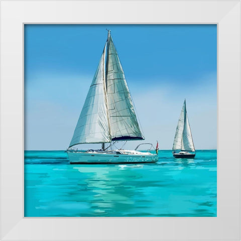 Sailing Portrait IV White Modern Wood Framed Art Print by Kalina, Emily