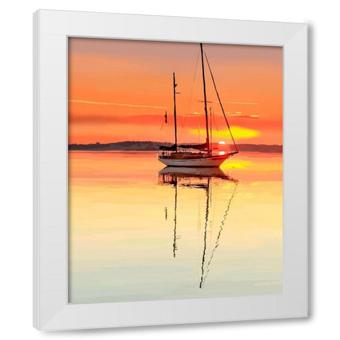 Sailing Portrait V White Modern Wood Framed Art Print by Kalina, Emily