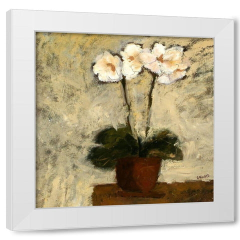 Orchid Textures I White Modern Wood Framed Art Print by Bagnato, Judi