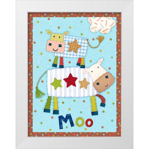 Farm Friends I White Modern Wood Framed Art Print by Eisner, Viv