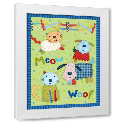 Farm Friends III White Modern Wood Framed Art Print by Eisner, Viv