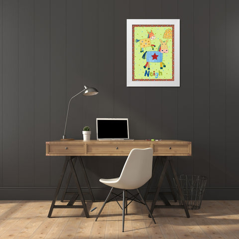 Farm Friends IV White Modern Wood Framed Art Print by Eisner, Viv