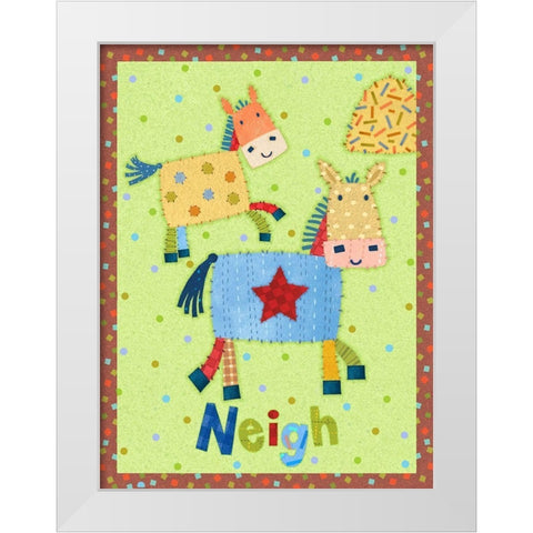 Farm Friends IV White Modern Wood Framed Art Print by Eisner, Viv