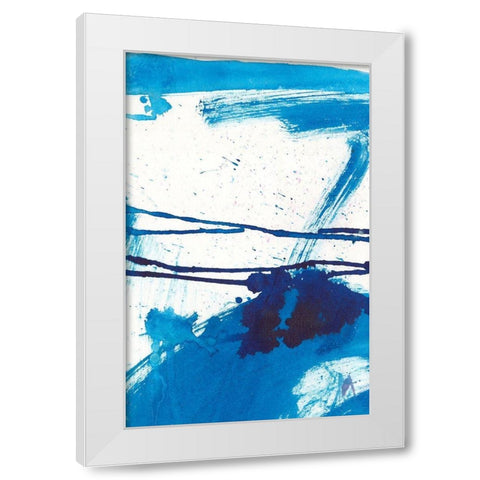 Blue Mystic I White Modern Wood Framed Art Print by Combs, Joyce