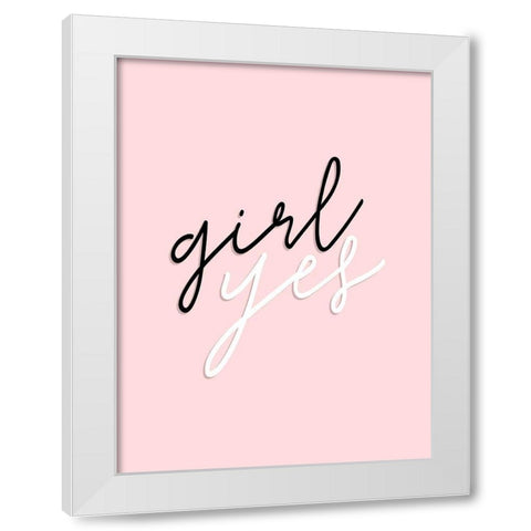 GRL PWR V White Modern Wood Framed Art Print by Hambly, Anna