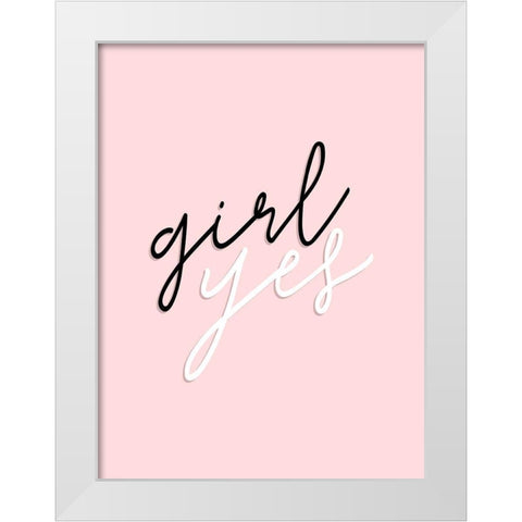 GRL PWR V White Modern Wood Framed Art Print by Hambly, Anna