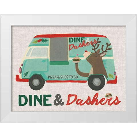 Food Truck Holidays I White Modern Wood Framed Art Print by Vess, June Erica
