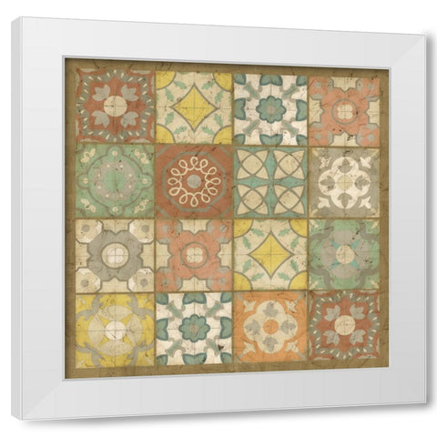 Non-Embellished Barcelona Tiles II White Modern Wood Framed Art Print by Zarris, Chariklia