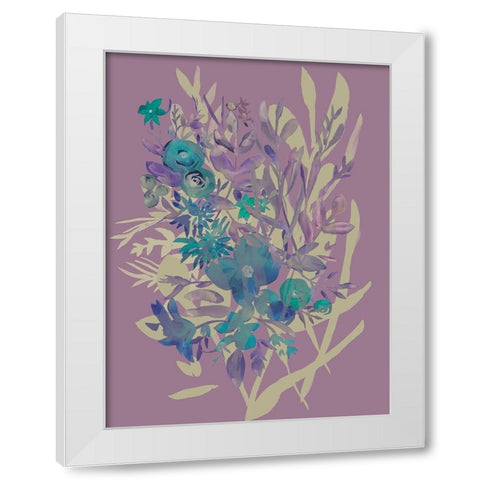 Slate Flowers on Mauve I White Modern Wood Framed Art Print by Zarris, Chariklia