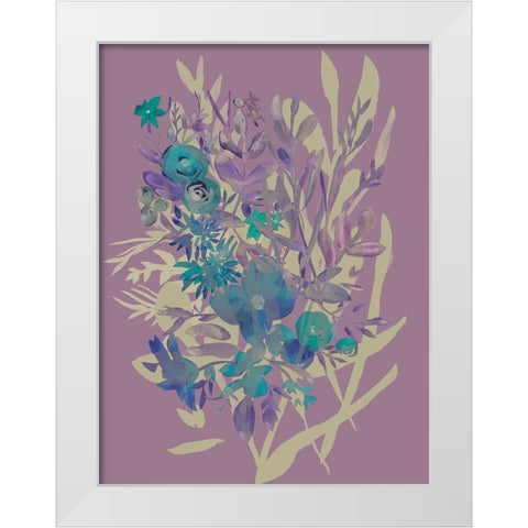 Slate Flowers on Mauve I White Modern Wood Framed Art Print by Zarris, Chariklia