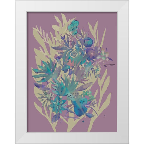 Slate Flowers on Mauve II White Modern Wood Framed Art Print by Zarris, Chariklia