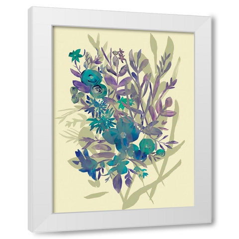 Slate Flowers on Cream I White Modern Wood Framed Art Print by Zarris, Chariklia